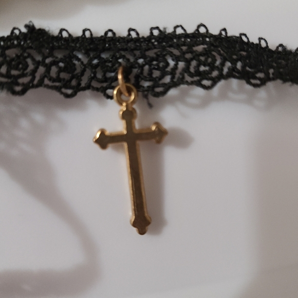 13 Pc Halloween Gothic Jewelry Lot Chokers Necklace Bracelet Skulls Cross Pearl - Picture 16 of 16